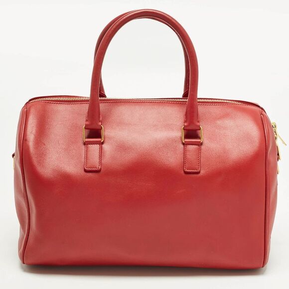Saint Laurent Classic 6 Red Leather Duffle Bag - Picture 4 of 7